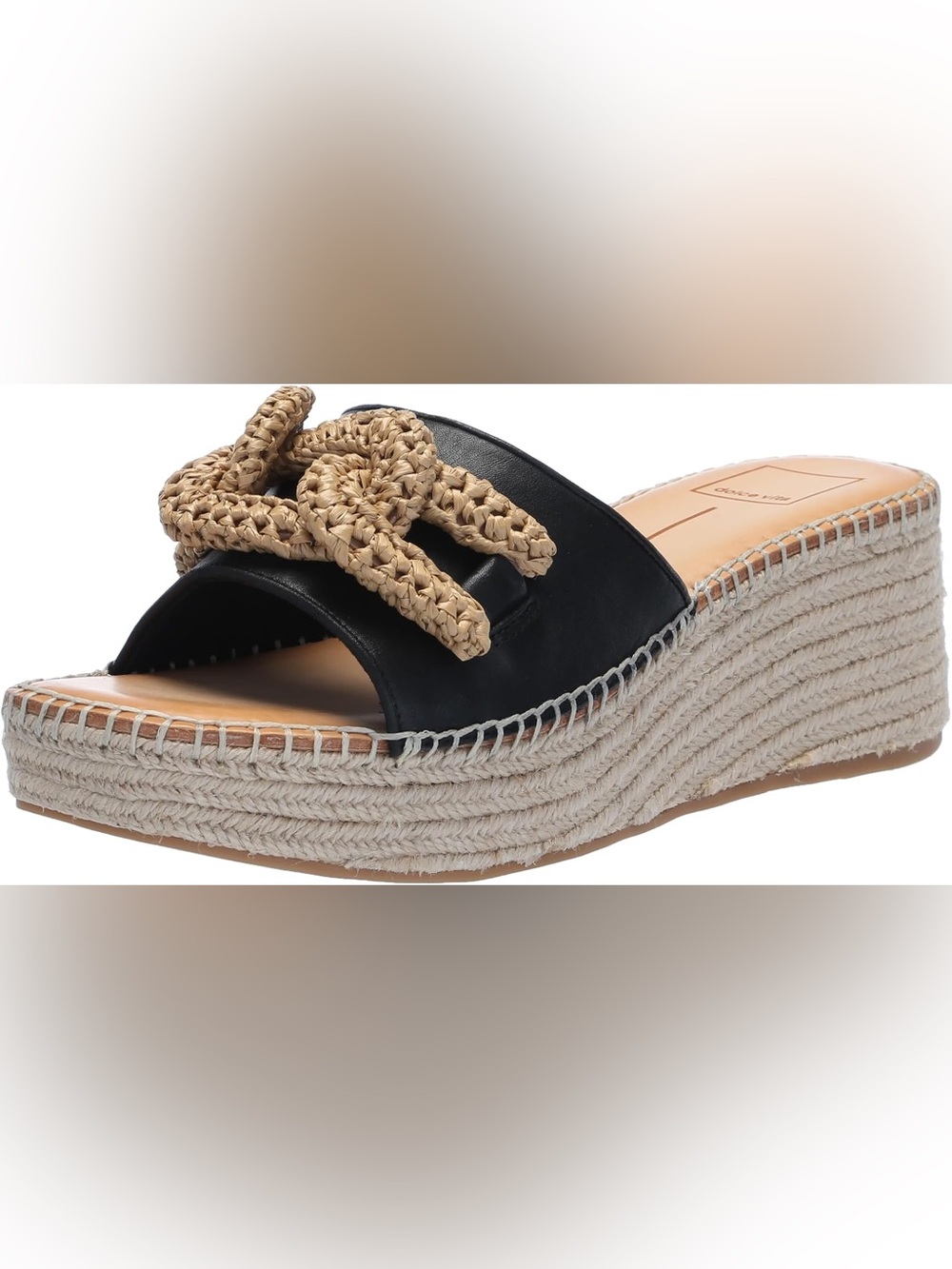Women’s DOLCE VITA Narnia black raffia platform sandals- Size 9.5